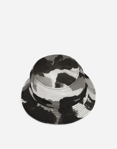 Dolce & Gabbana Stretch cotton bucket hat with camouflage print outlook