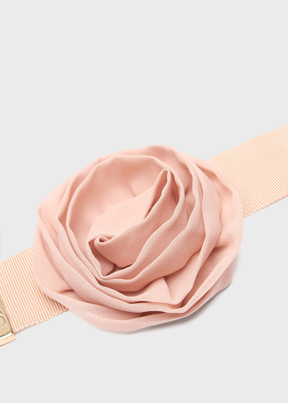 GROSGRAIN CHOKER WITH GEORGETTE ROSE - 3