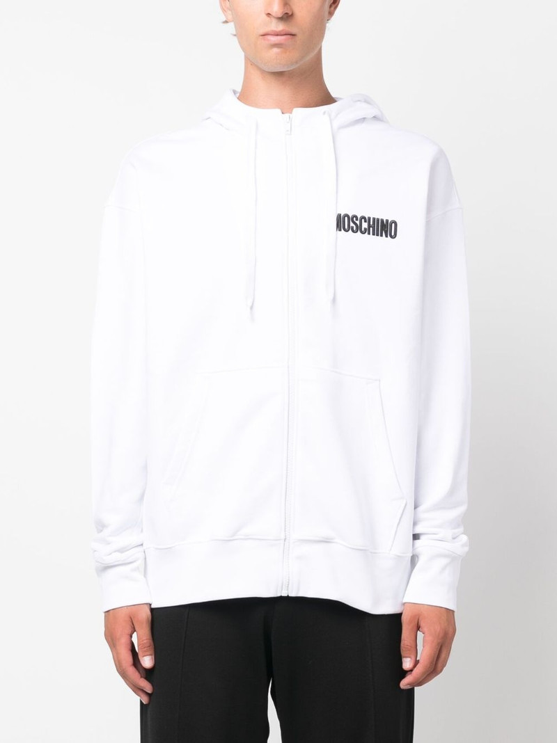 teddy-print cotton hoodie 3