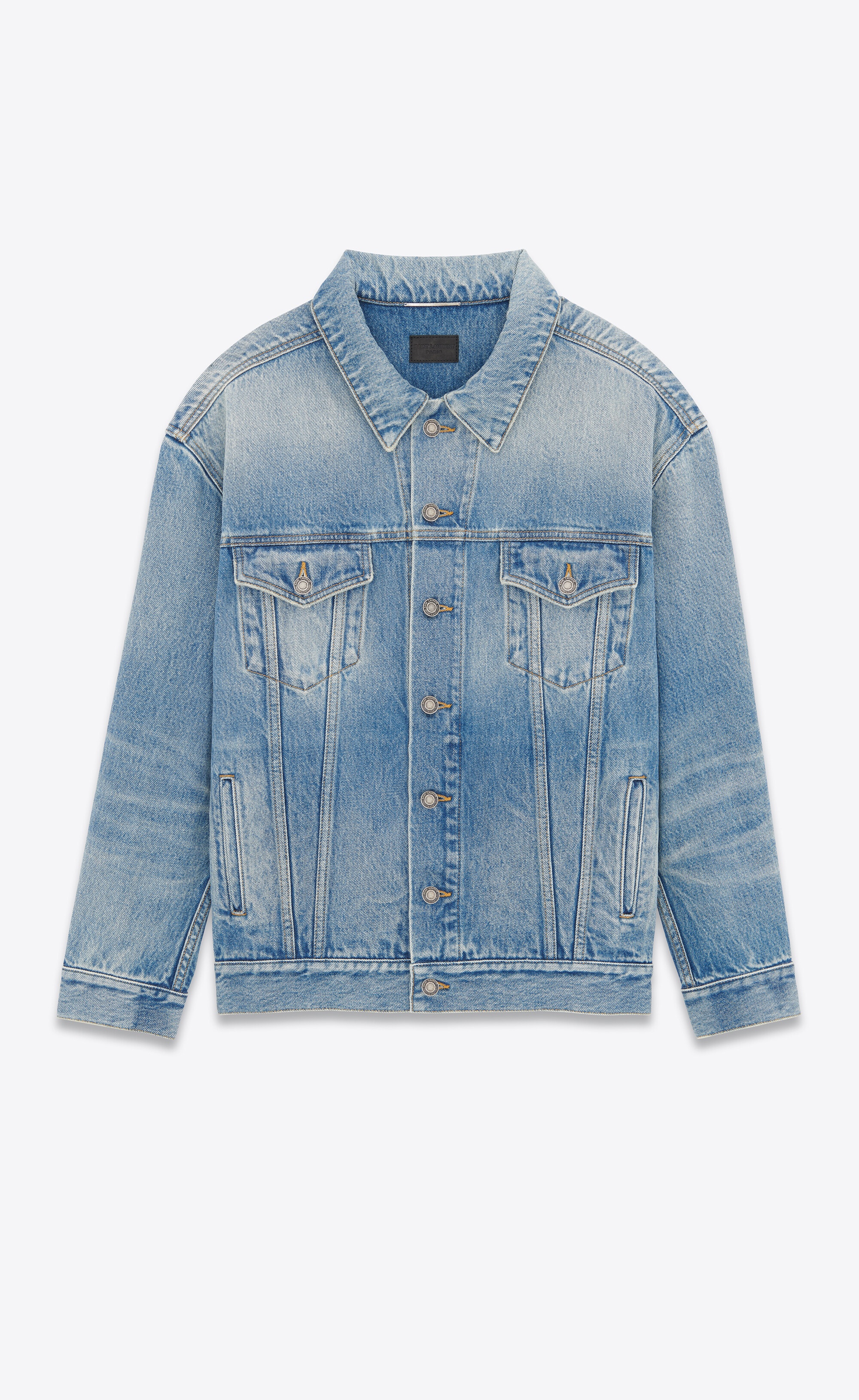 oversized jacket in lake medium blue denim - 1