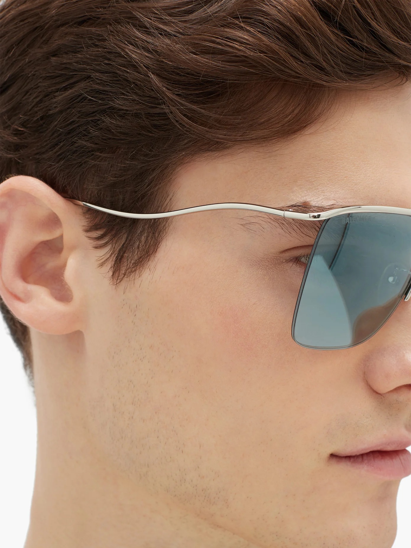 Curve reflective navigator metal sunglasses - 3