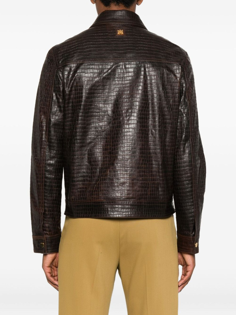 embossed-leather zip-front jacket 4