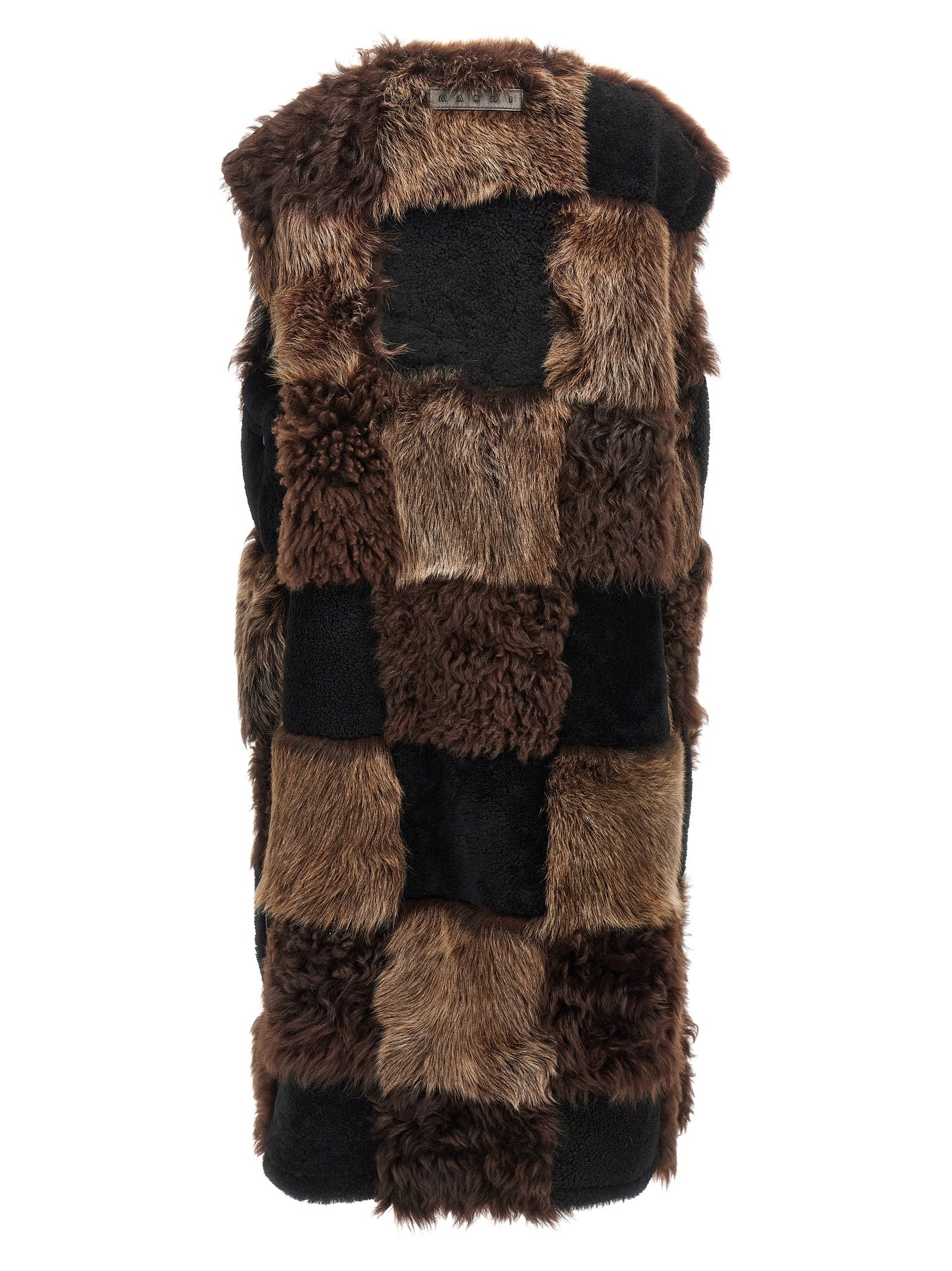Long Shearling Vest Gilet Brown - 2