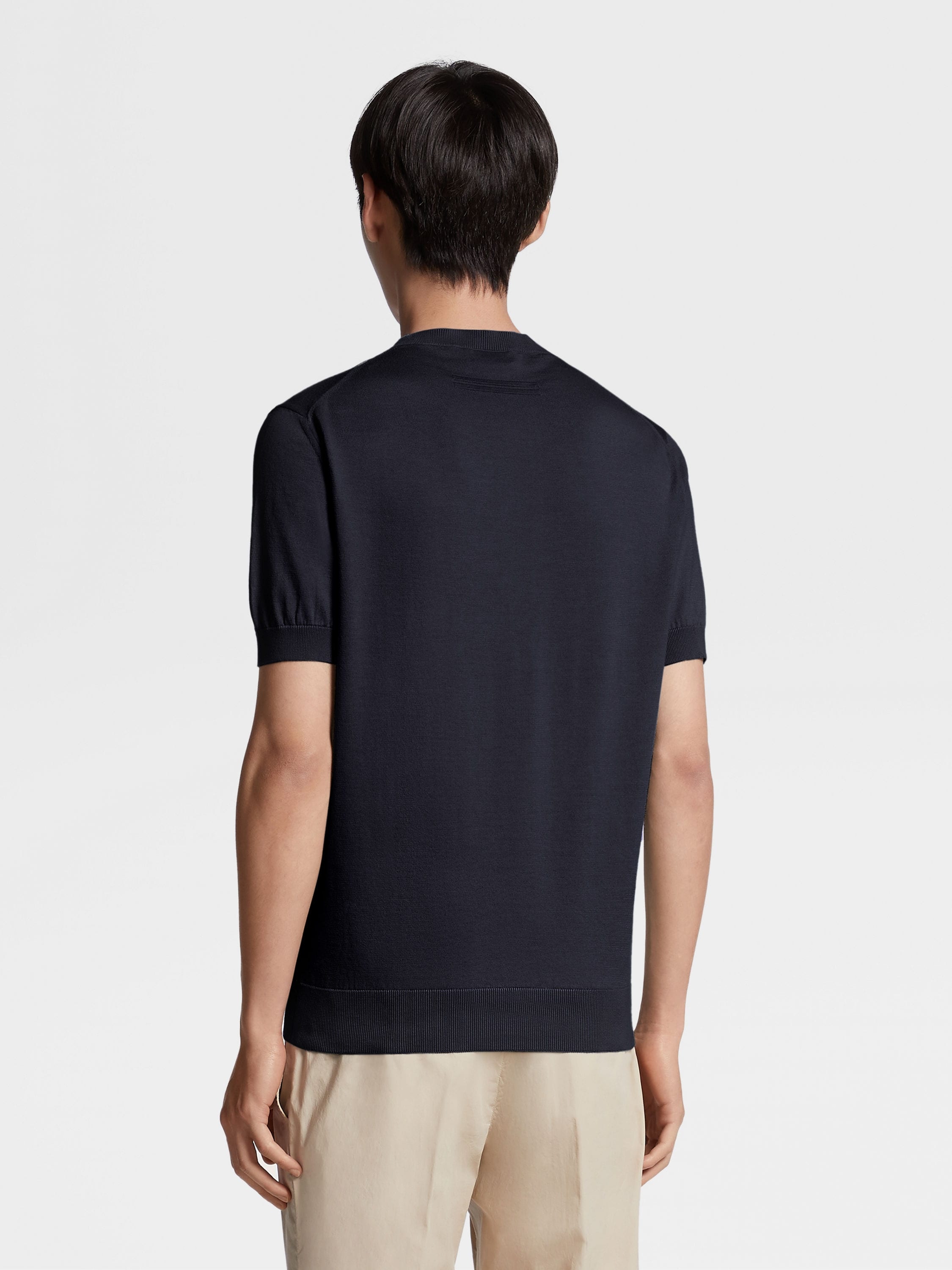 NAVY BLUE PREMIUM COTTON T-SHIRT - 3