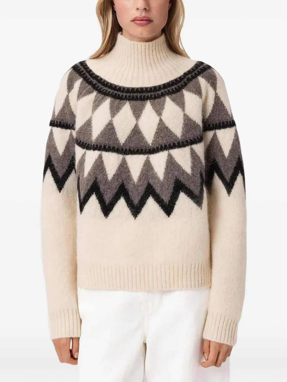 Tara geometric-pattern sweater - 1
