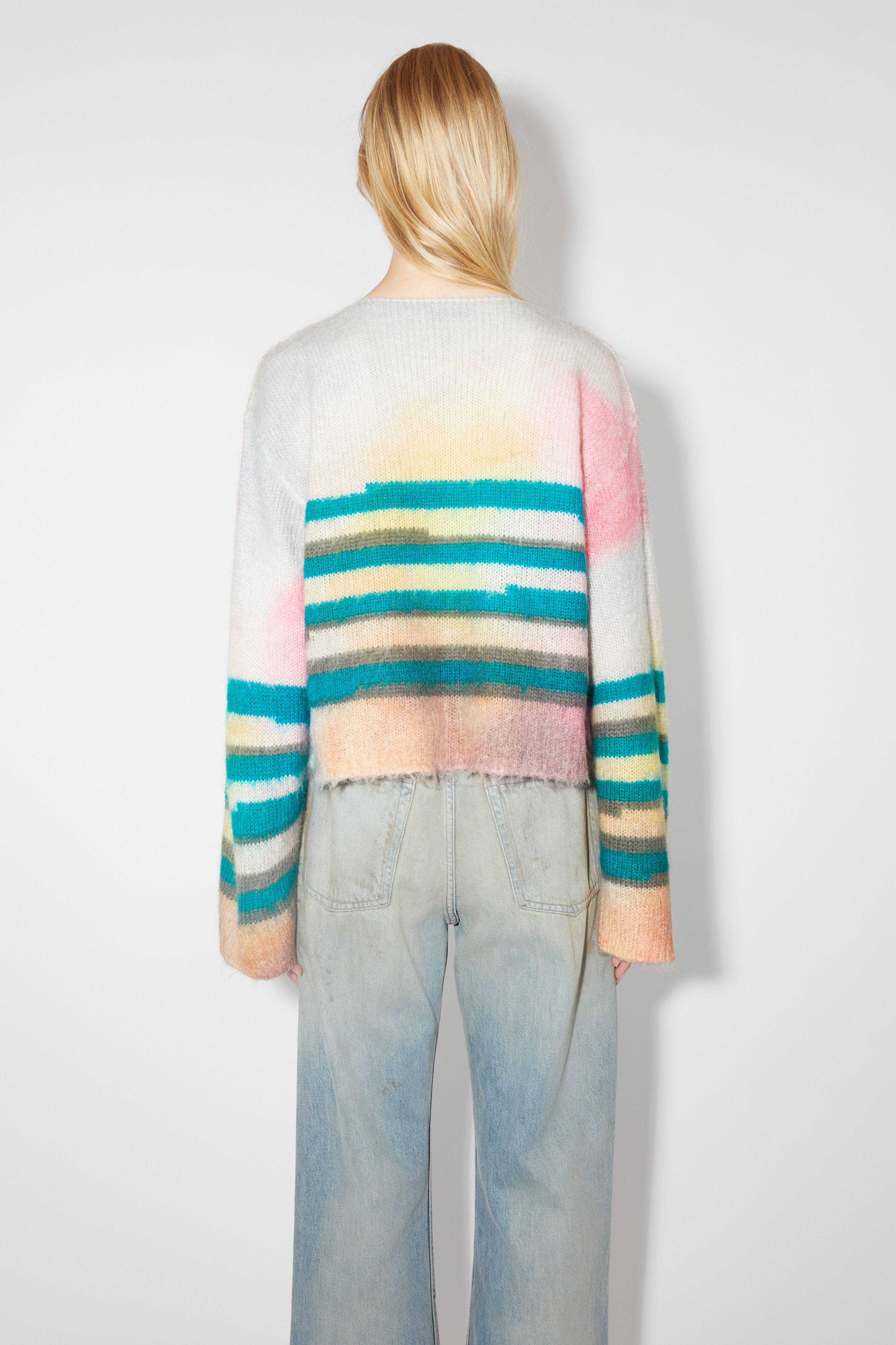 Mohair blend stripe jumper - Blue/multi - 3