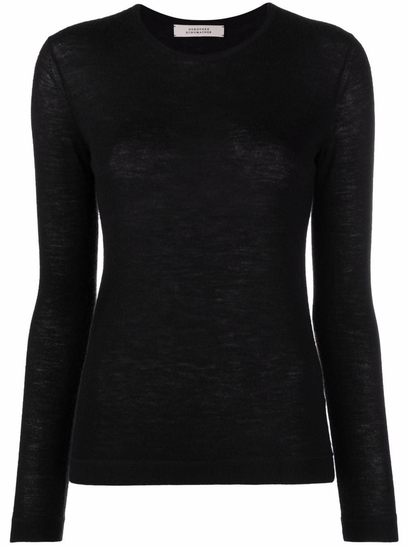 longsleeved fine-knit jumper 1