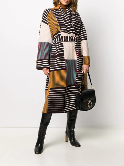 Missoni panelled ribbed knit cardigan-coat outlook