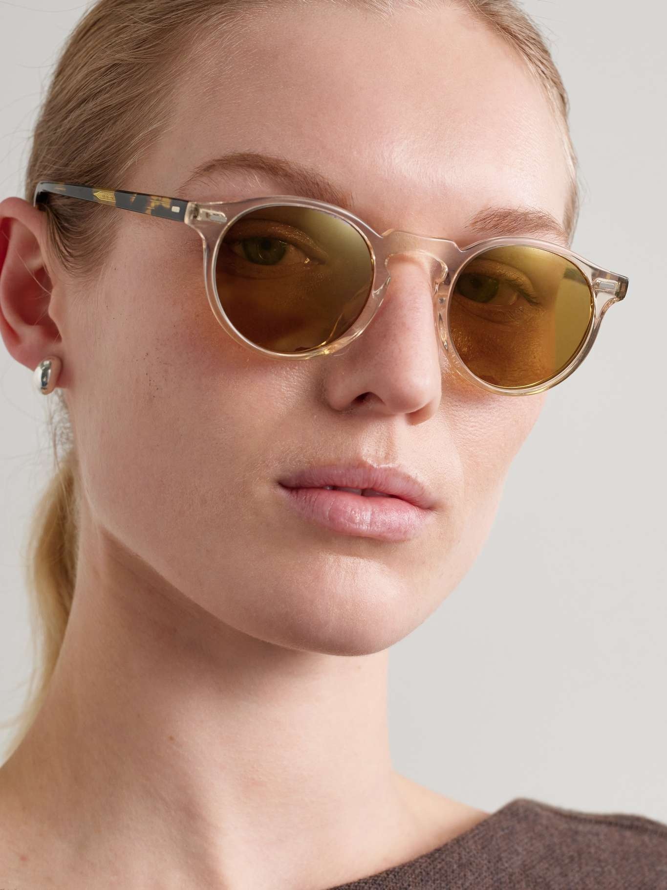 Gregory Peck round-frame acetate sunglasses Tortoiseshell - 2