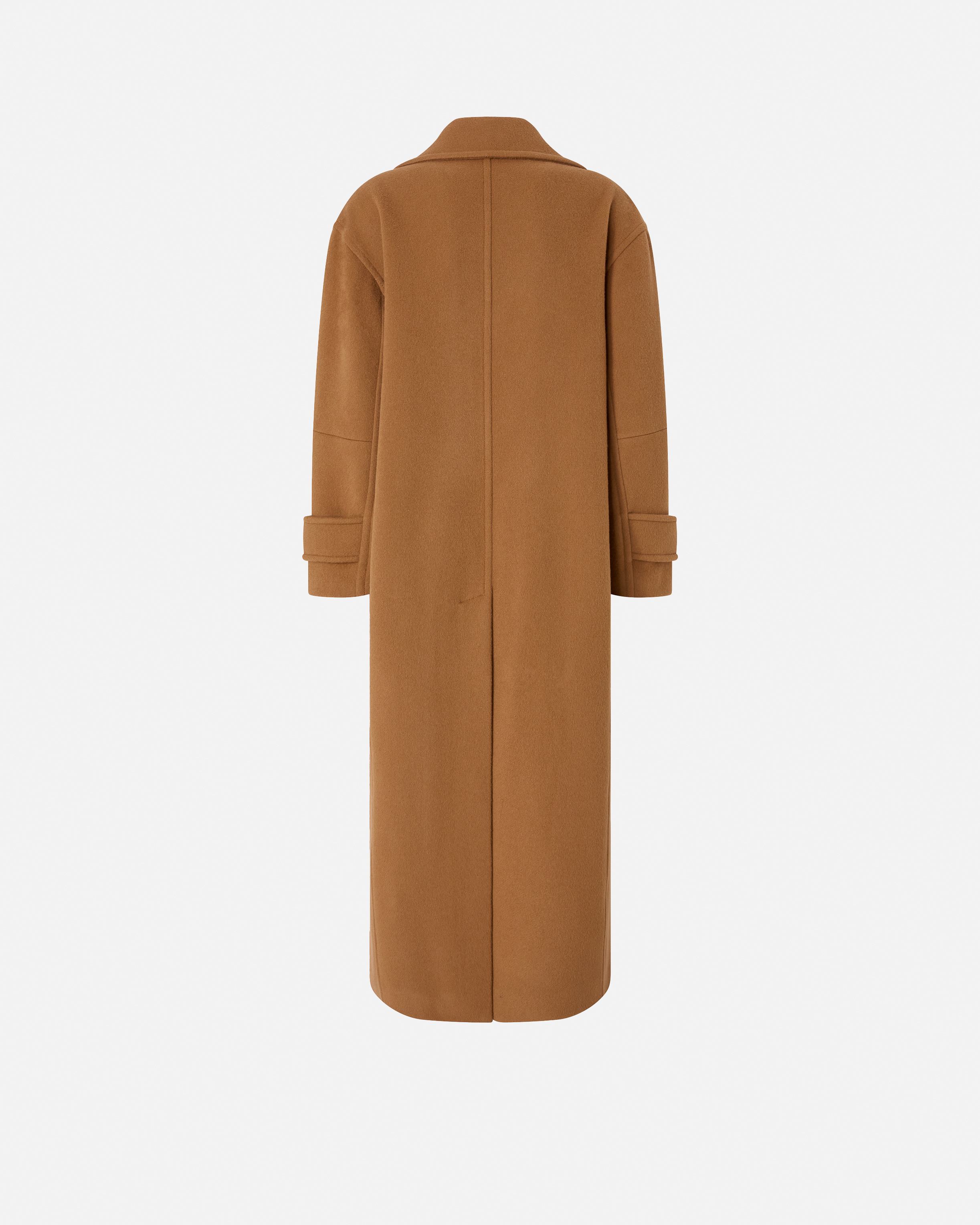 LONG DOUBLE-BREASTED WOOL-BLEND CLOTH COAT - 6