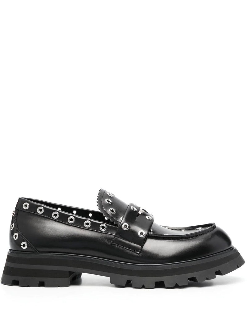 Alexander McQueen Eyelet Embellished Loafers Black 1