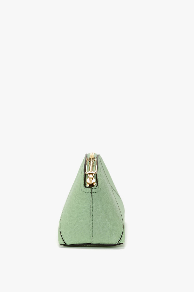 Victoria Mini Wash Bag In Jade Grained Leather 3
