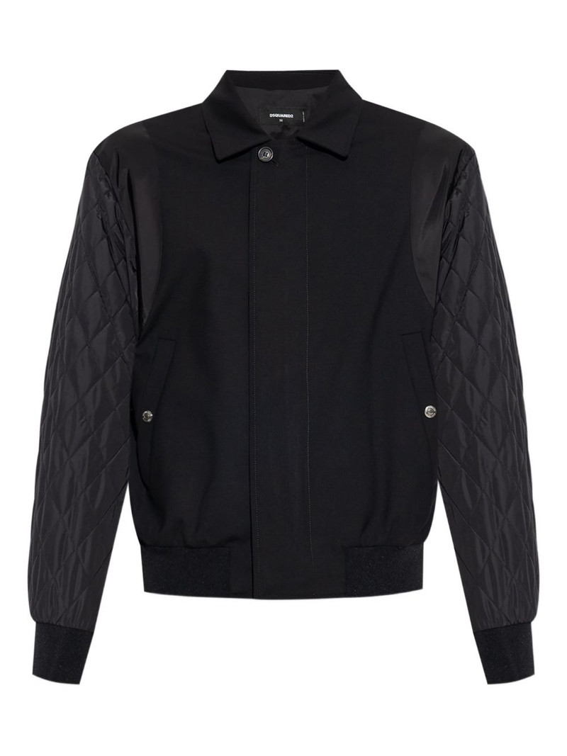 quilted-sleeve bomber jacket 1
