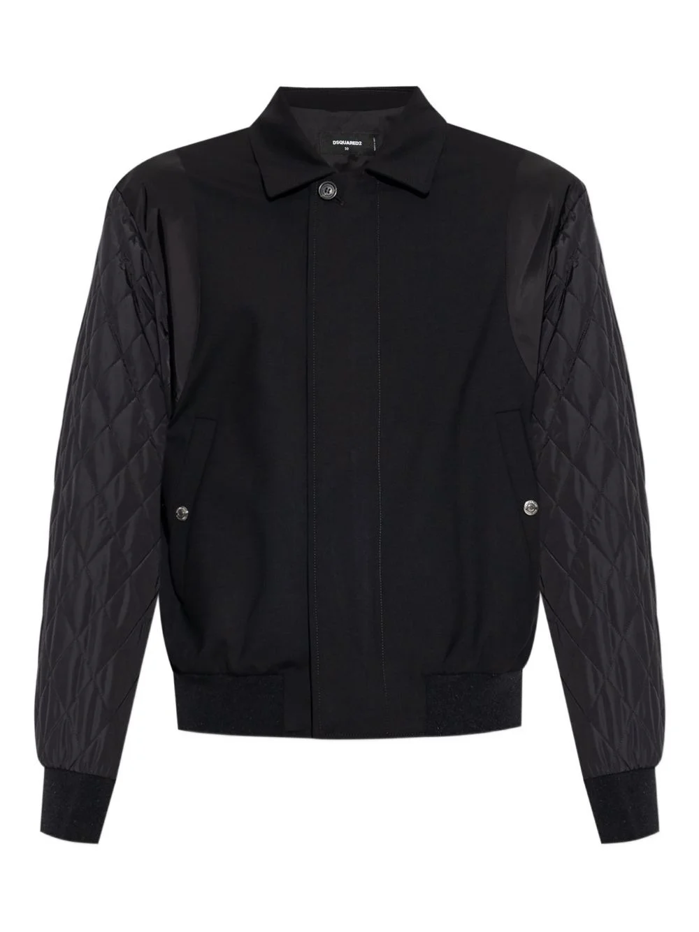 quilted-sleeve bomber jacket - 1