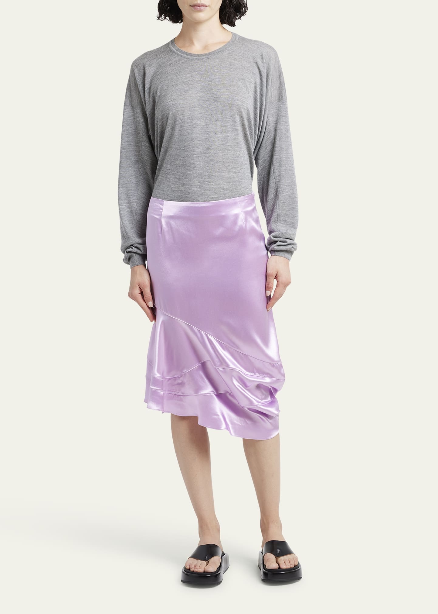 Shiny Asymmetric Skirt - 2
