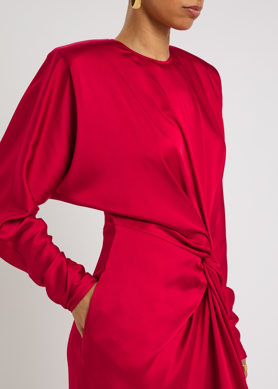 Stella Mccartney Twisted Satin Midi Dress - 5