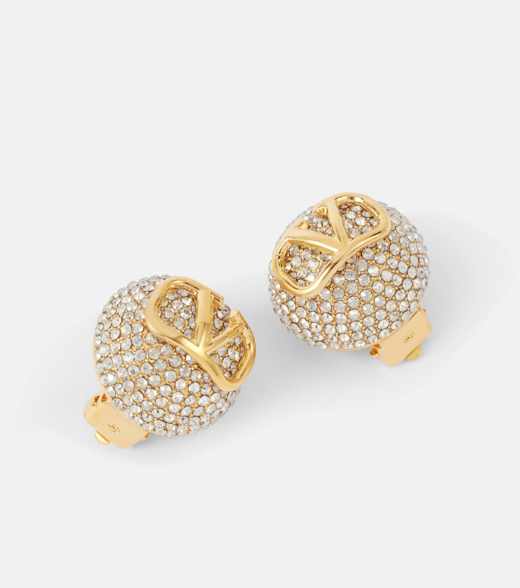 VLogo Signature embellished earrings - 4