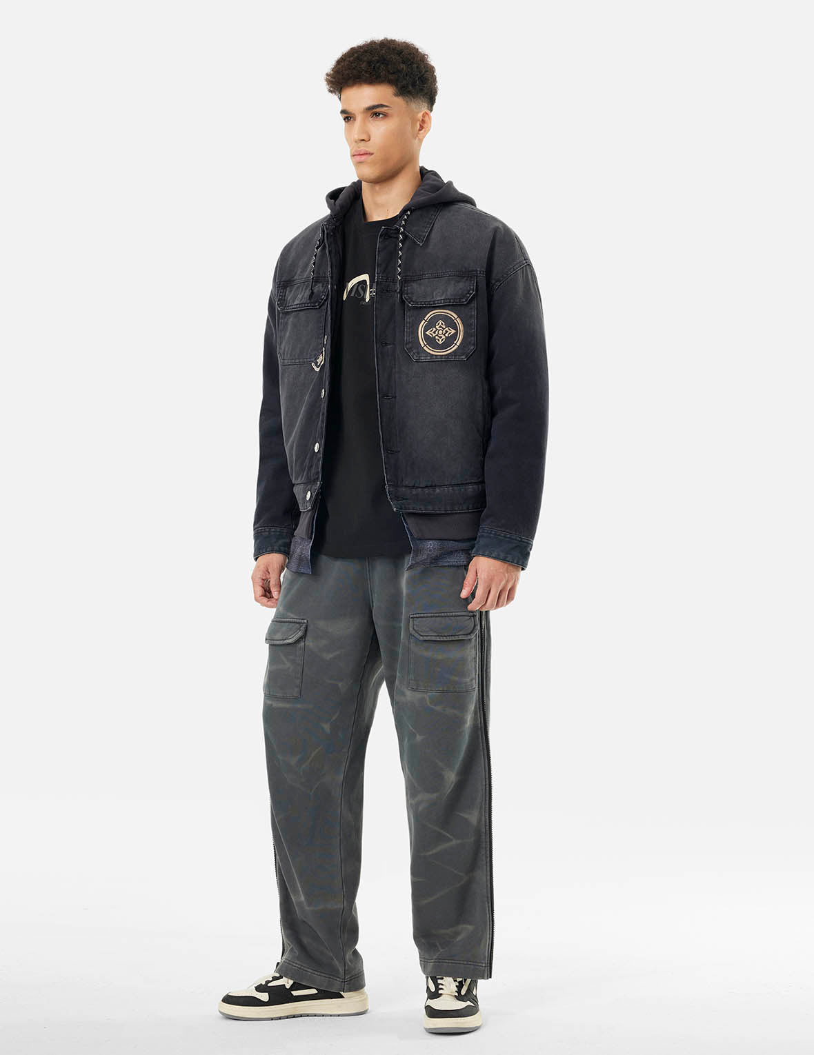 Multi-pocket and Layering Effect Relax Fit Trucker Jacket - 5