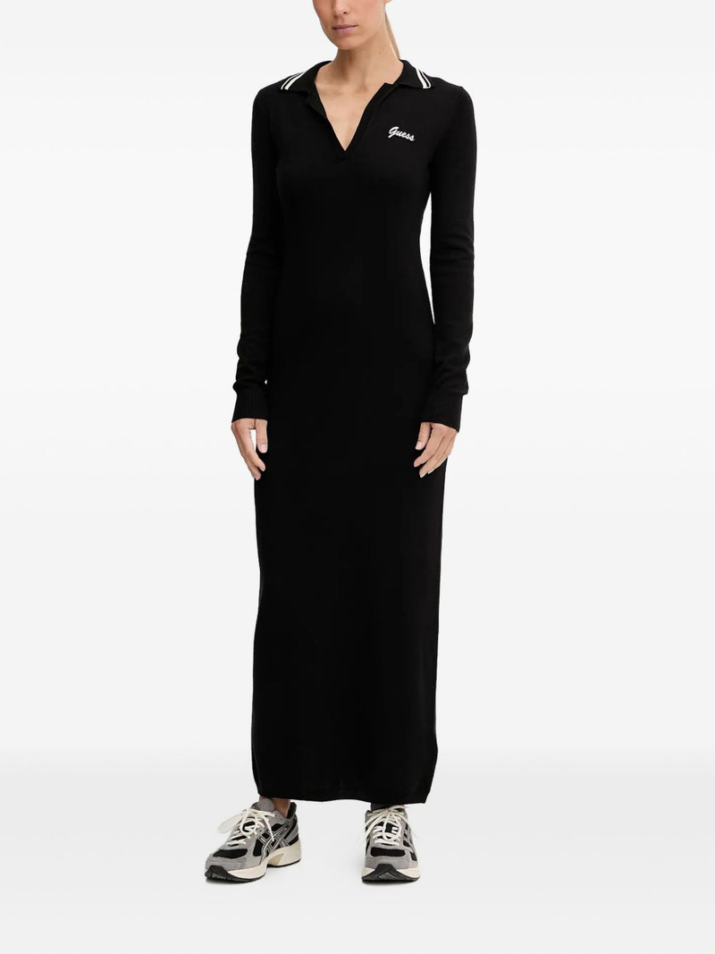 GUESS USA striped-collar logo-detail maxi dress outlook