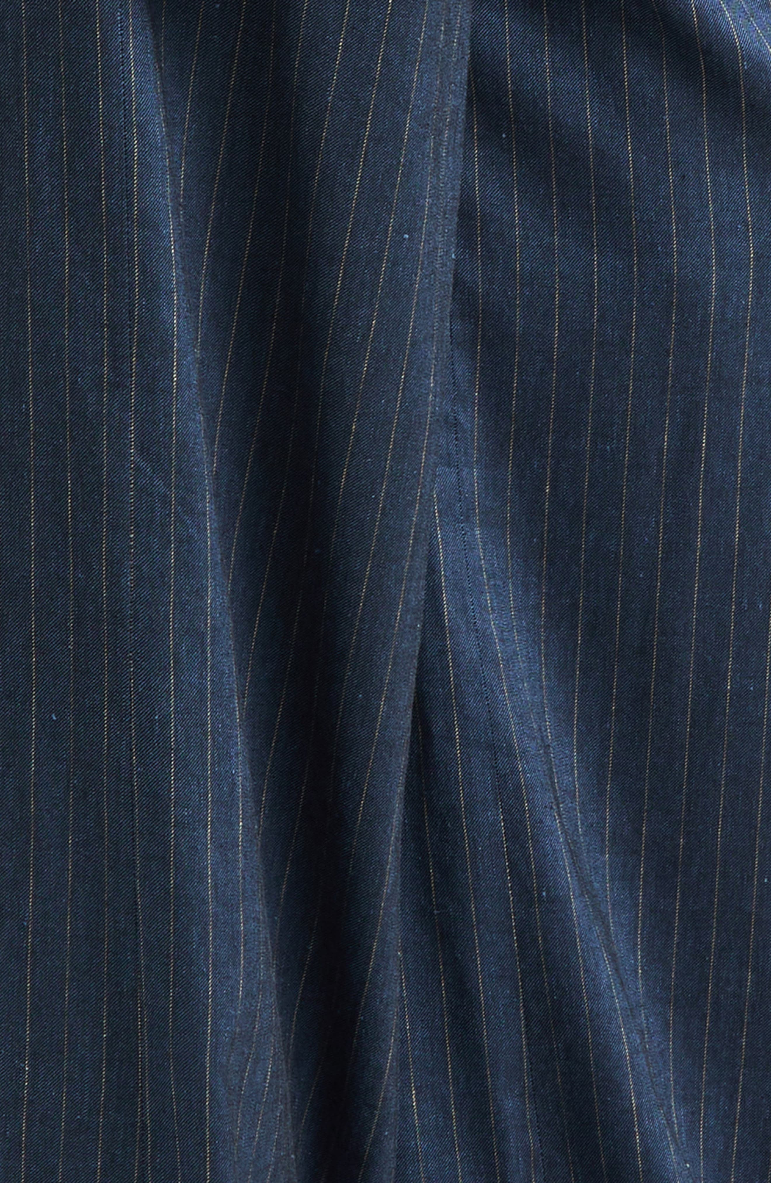 Veronica Beard Rimini Pinstripe Linen Blend Wide Leg Pants in Blue Dove at Nordstrom - 7