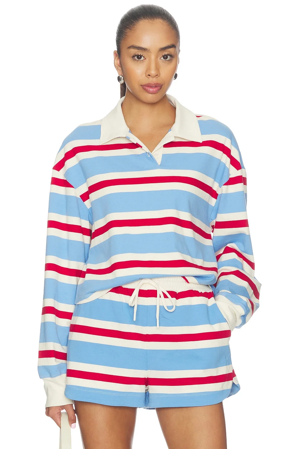 Striped Cotton Jersey Rugby Pullover - 1