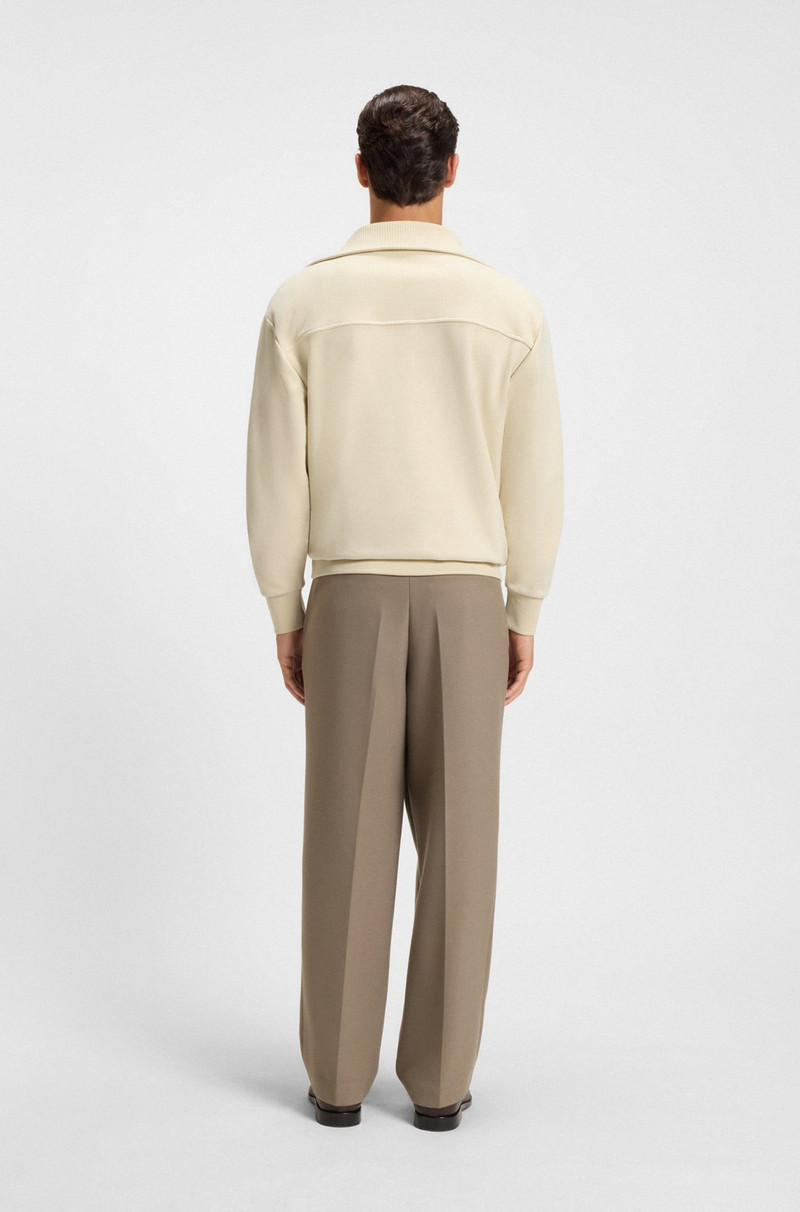 PEACHED-COTTON SWEATSHIRT WITH RIBBED ZIP NECK 5
