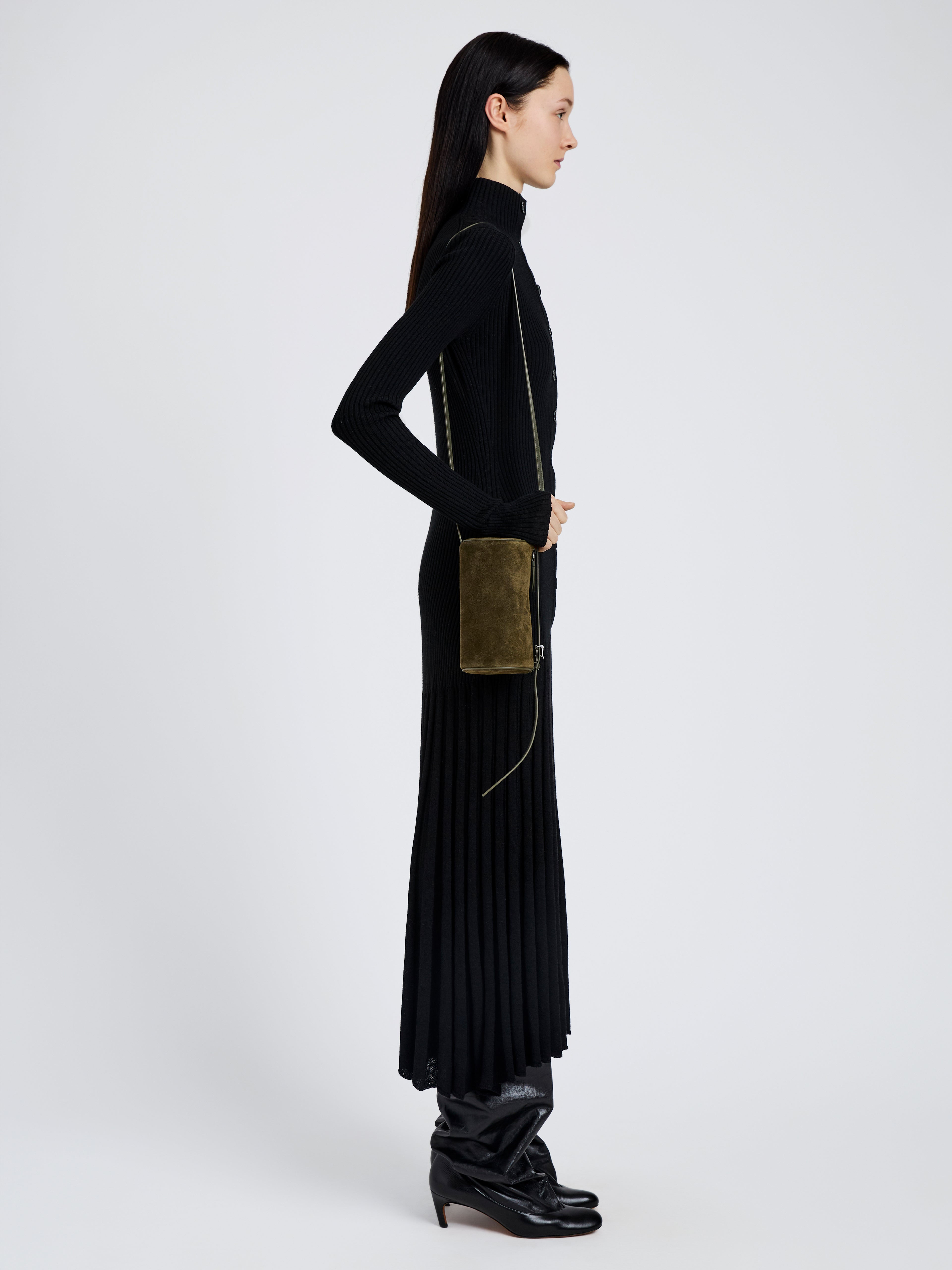 Crossbody Silo Bag in Kid Suede - 7