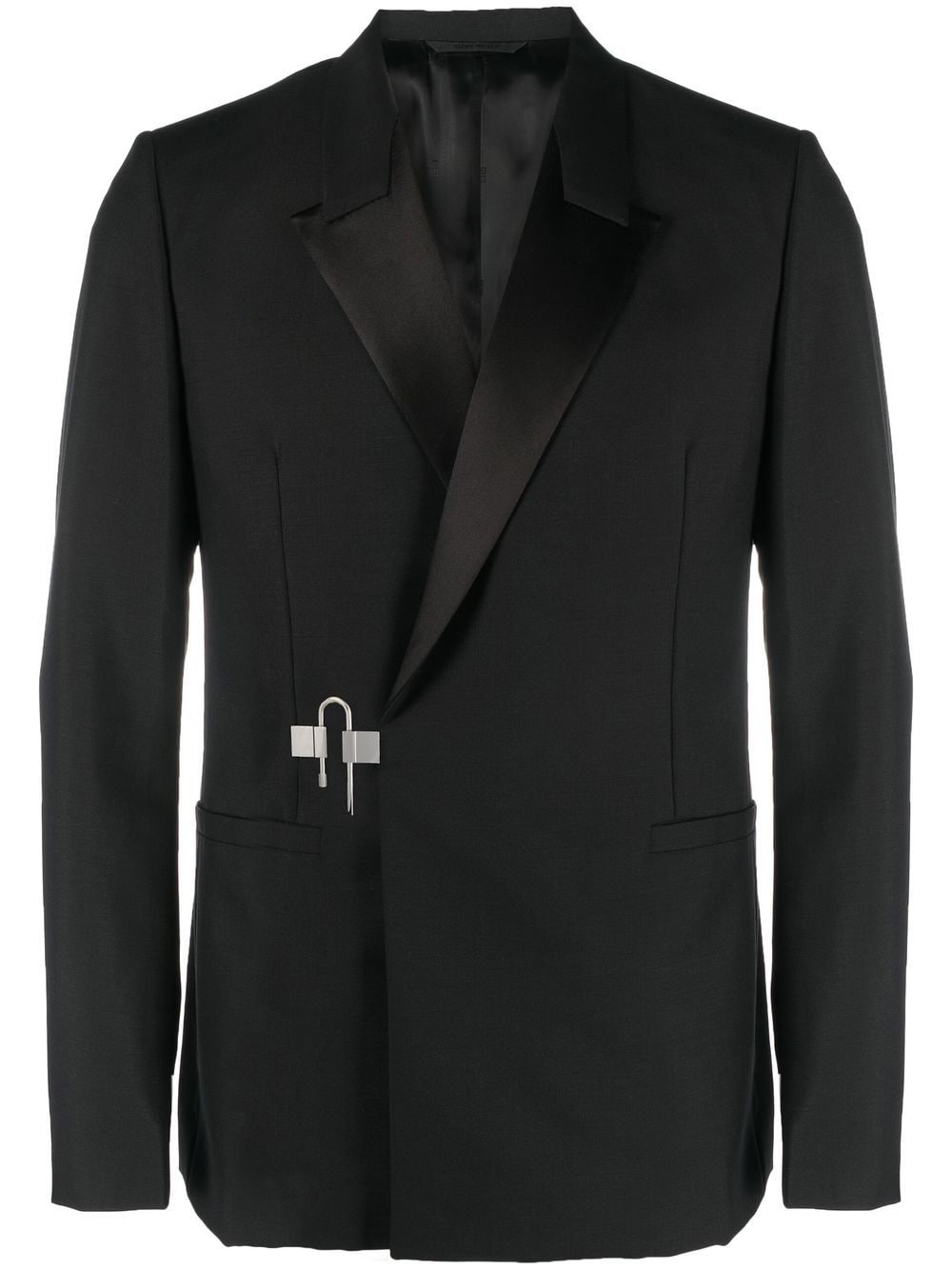 peak-lapels hook-fastening blazer - 1