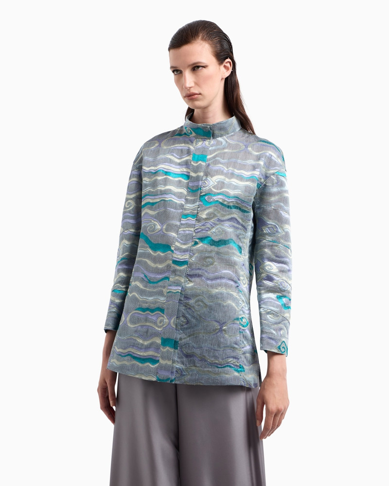 GIORGIO ARMANI SINGLE-BREASTED JACKET IN A FIL COUPÉ LINEN AND SILK BLEND outlook