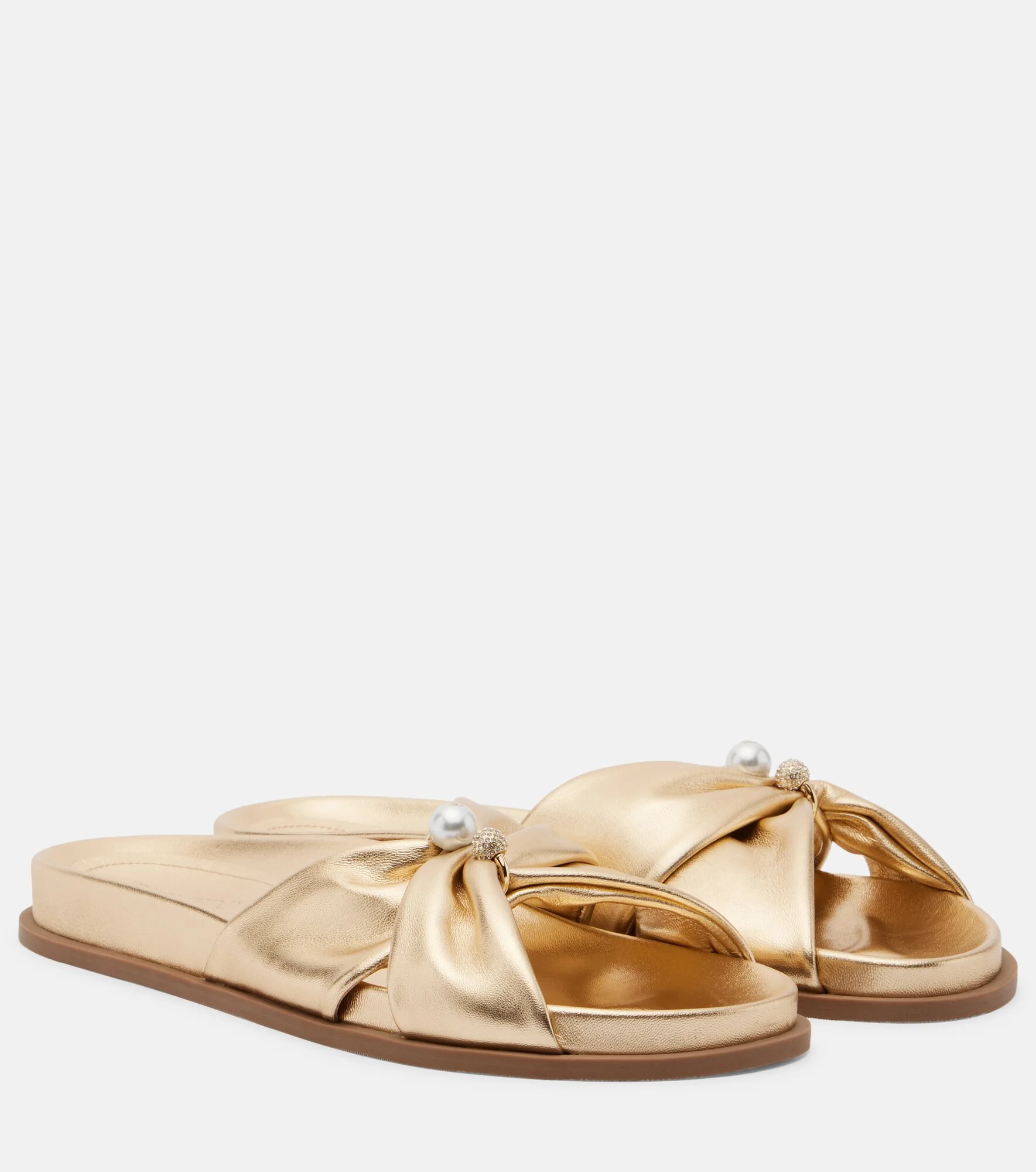 Rafi embellished metallic leather sandals - 1