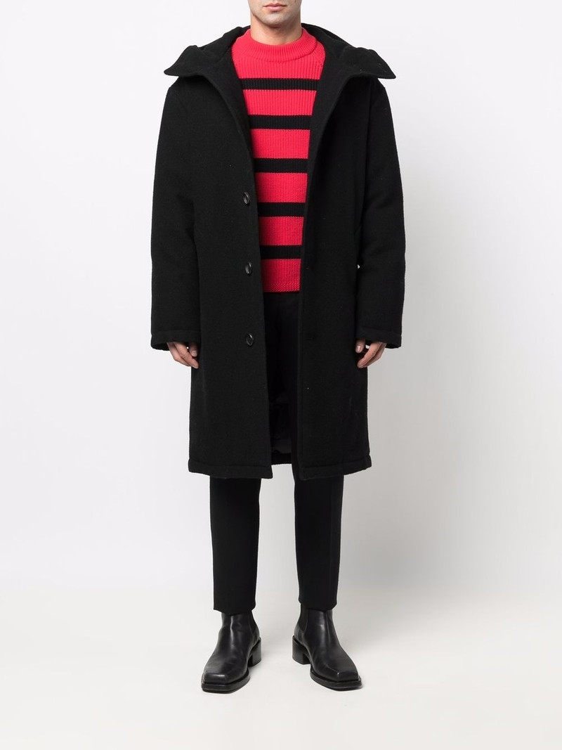AMI Paris hooded single-breasted coat outlook