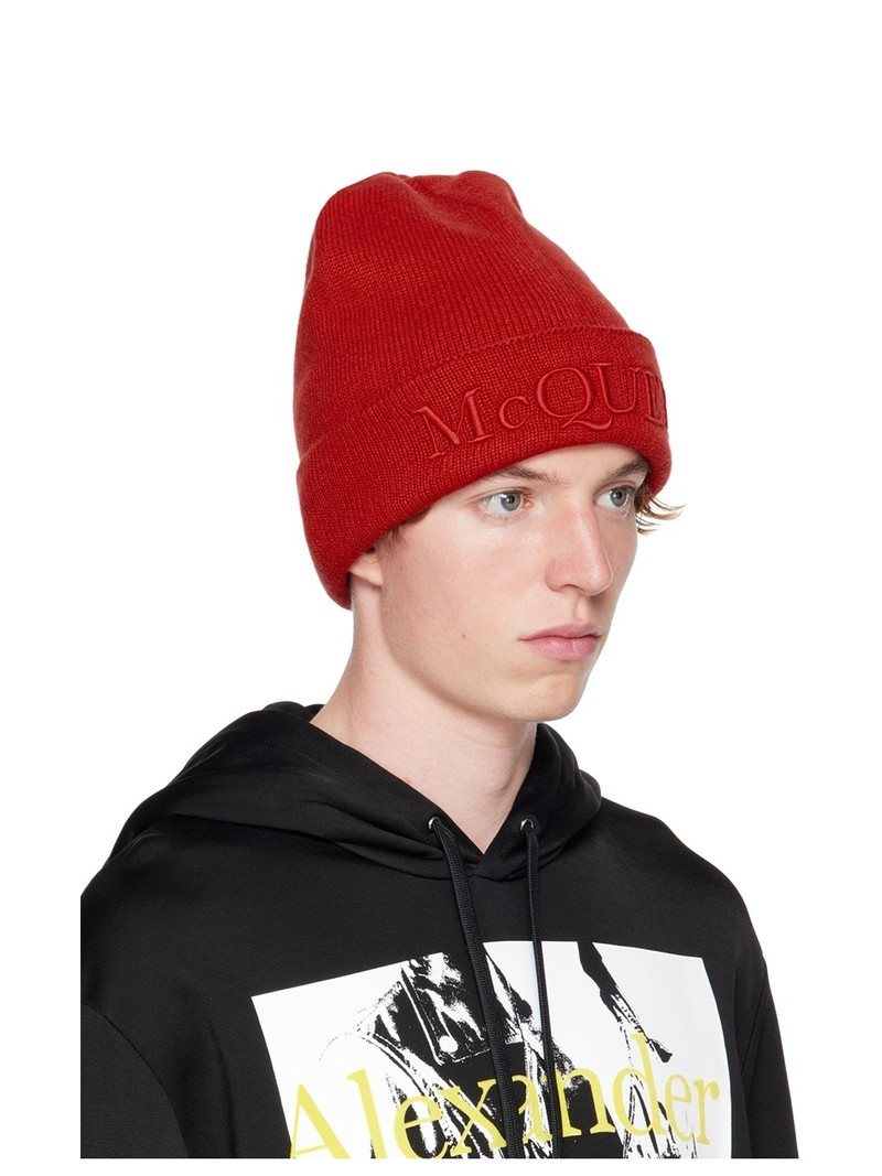 Alexander McQueen Red Logo Beanie outlook