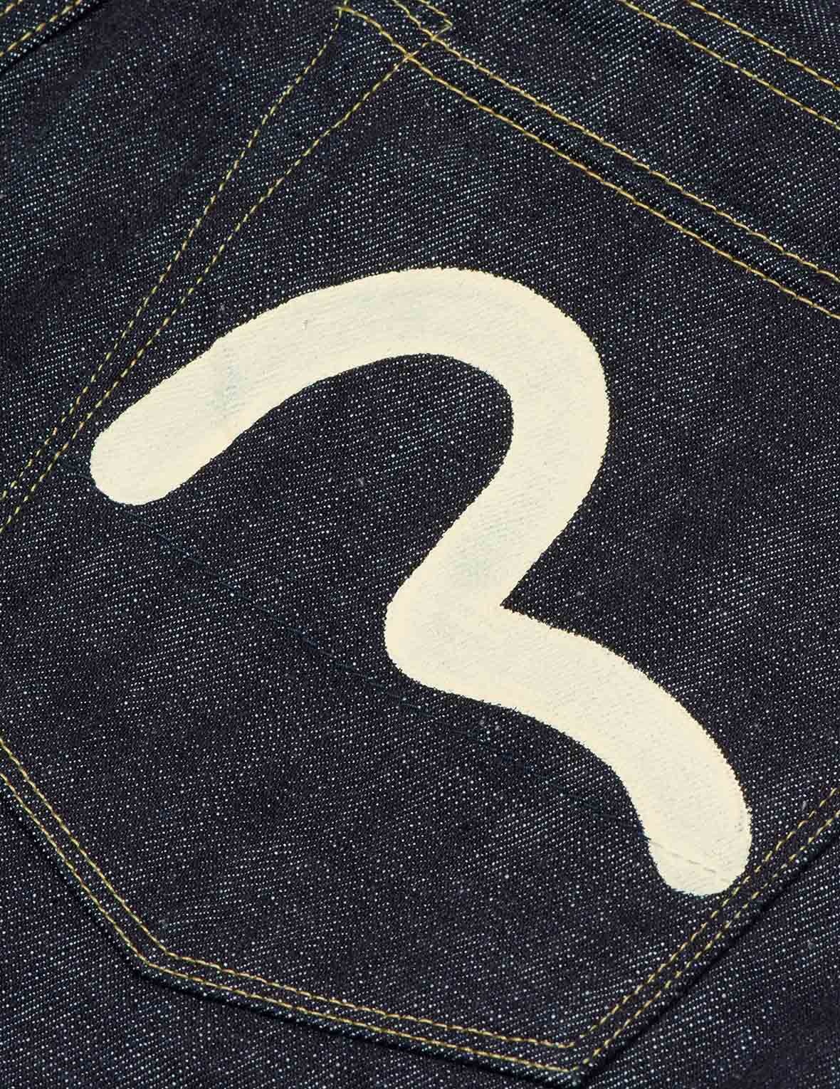 HANDPAINTED SEAGULL SLIM STRAIGHT FIT SELVEDGE DENIM JEANS #2010 - 17