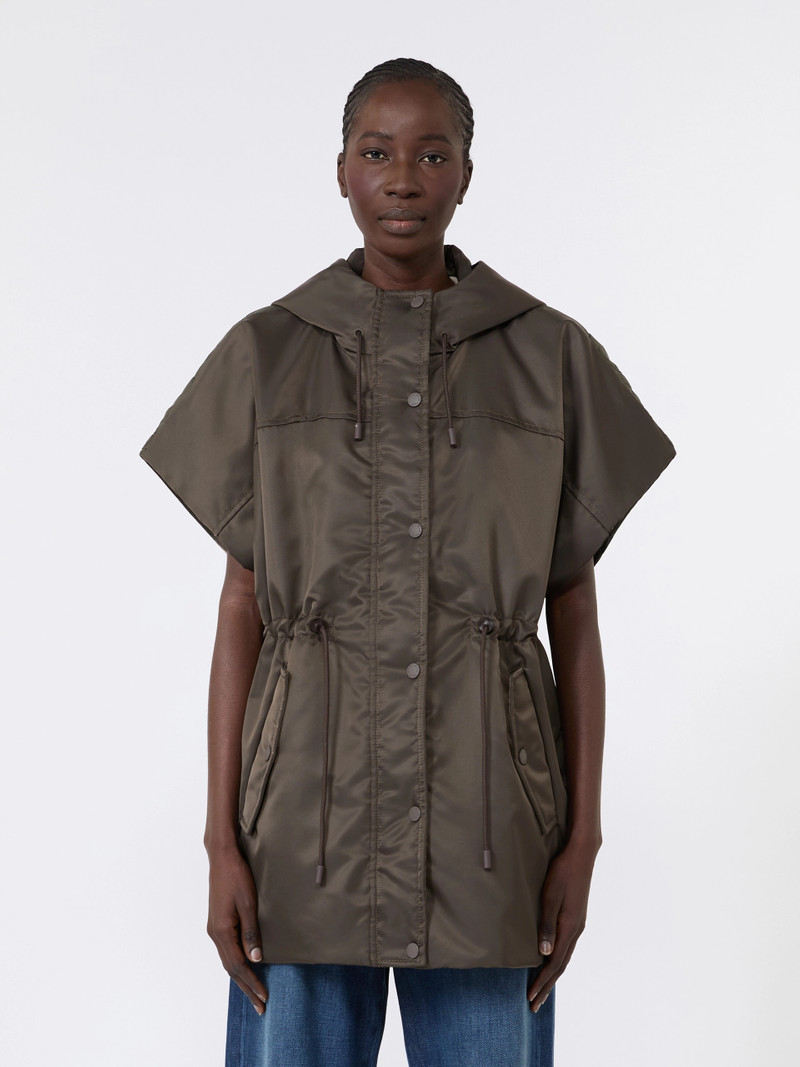 ORIGANO Water-repellent twill padded gilet - MUD 3