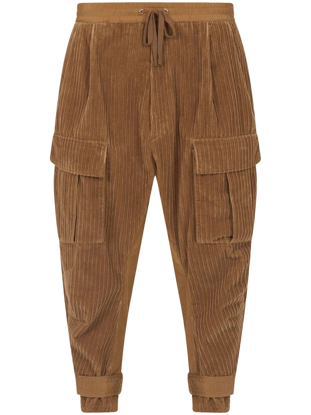 corduroy drop-crotch trousers - 1