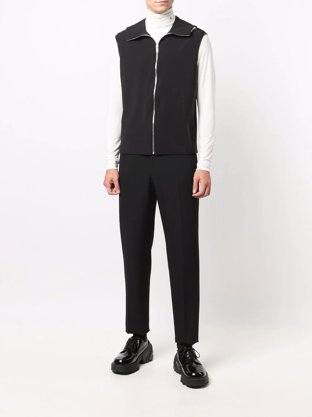 single-breasted layered blazer - 6