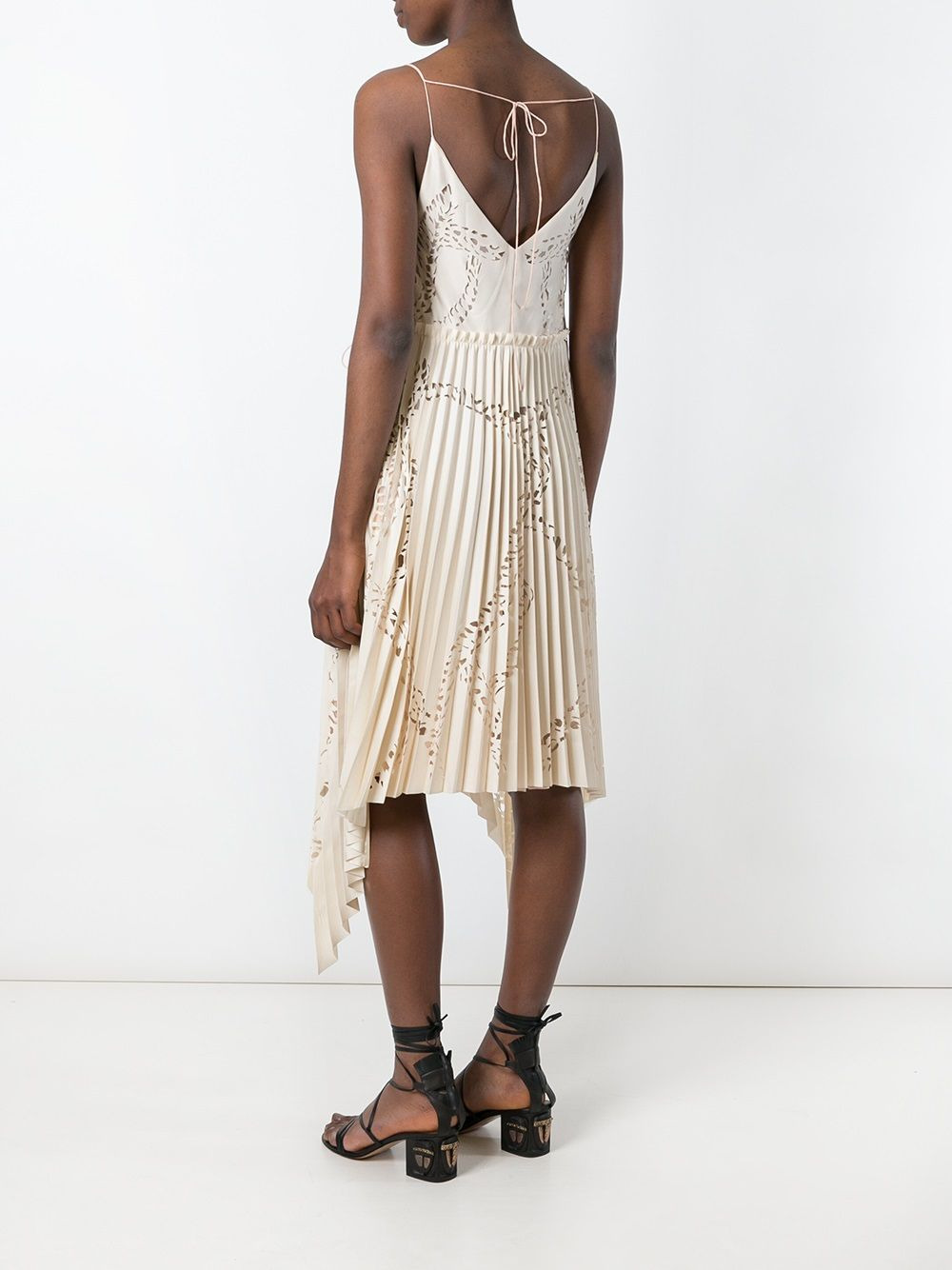 cut-out detail pleated dress - 4