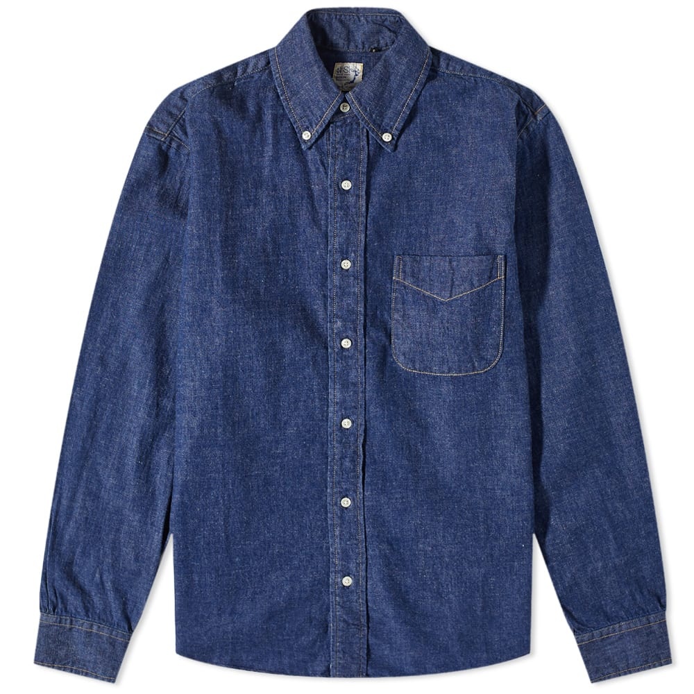 orSlow Button Down Denim Shirt - 1