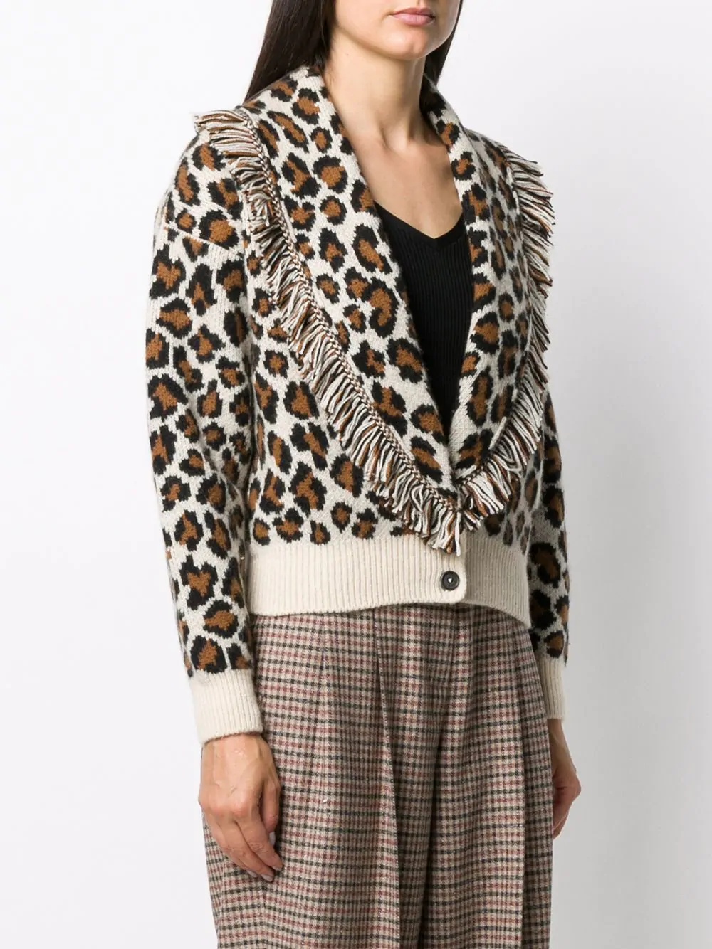 leopard print cardigan - 3