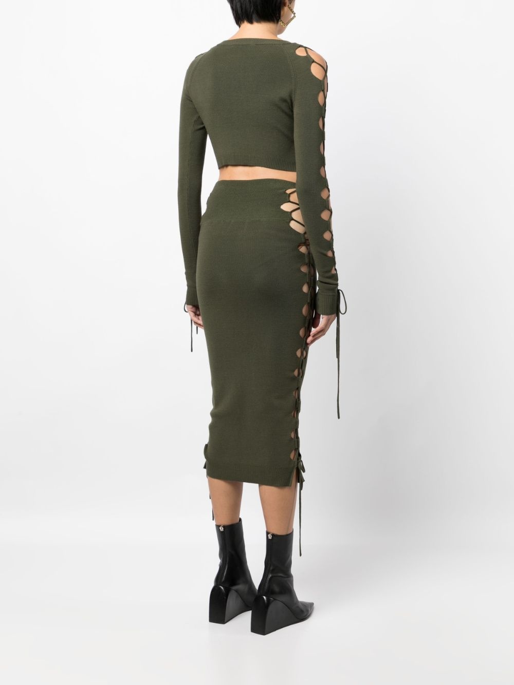 lace-up detail cropped jumper - 4