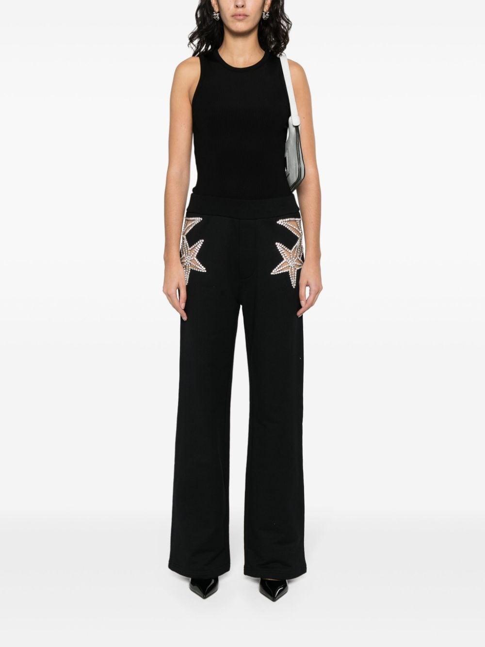 crystal-embellished track pants - 2