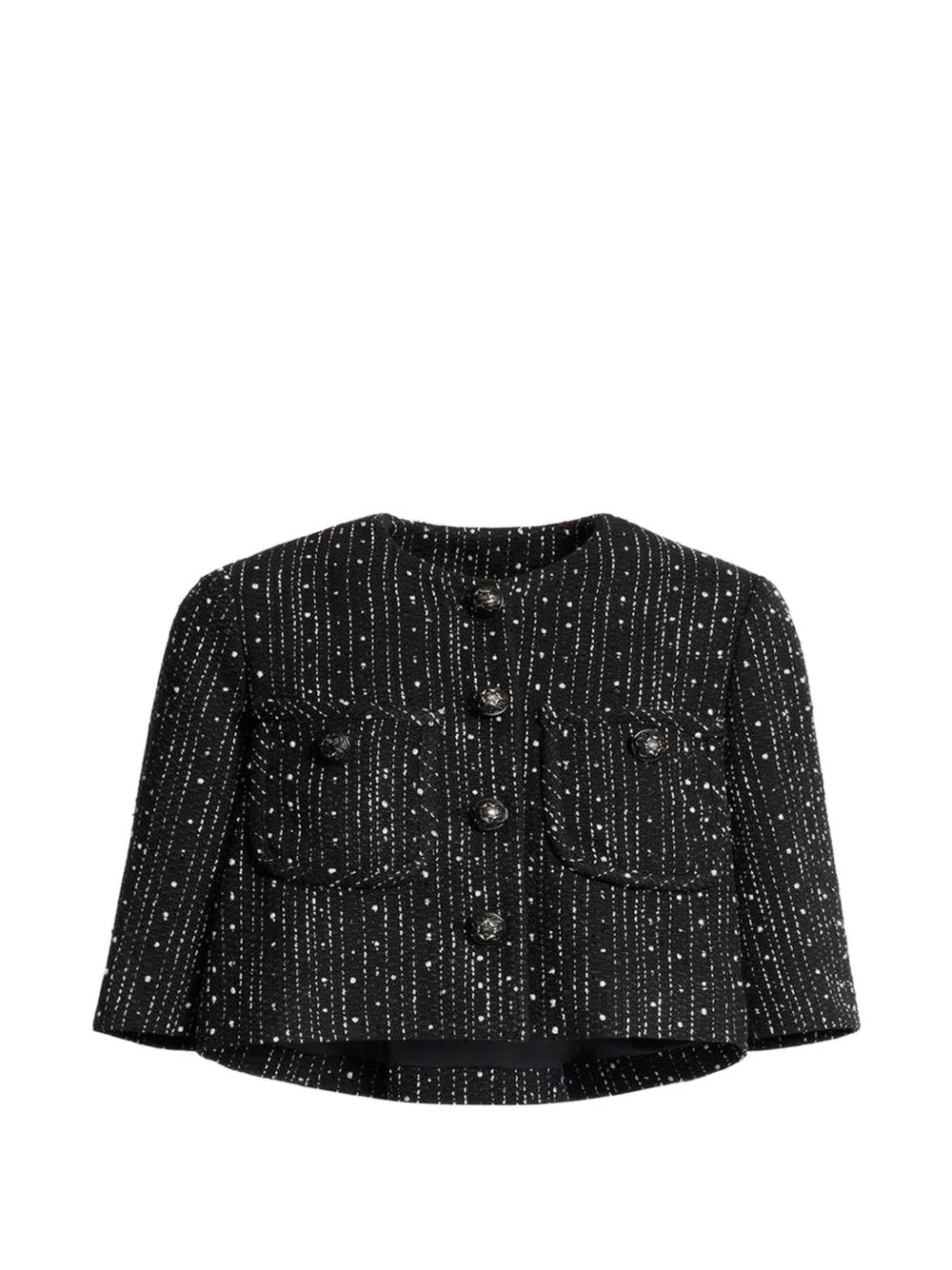 tweed cropped jacket - 1