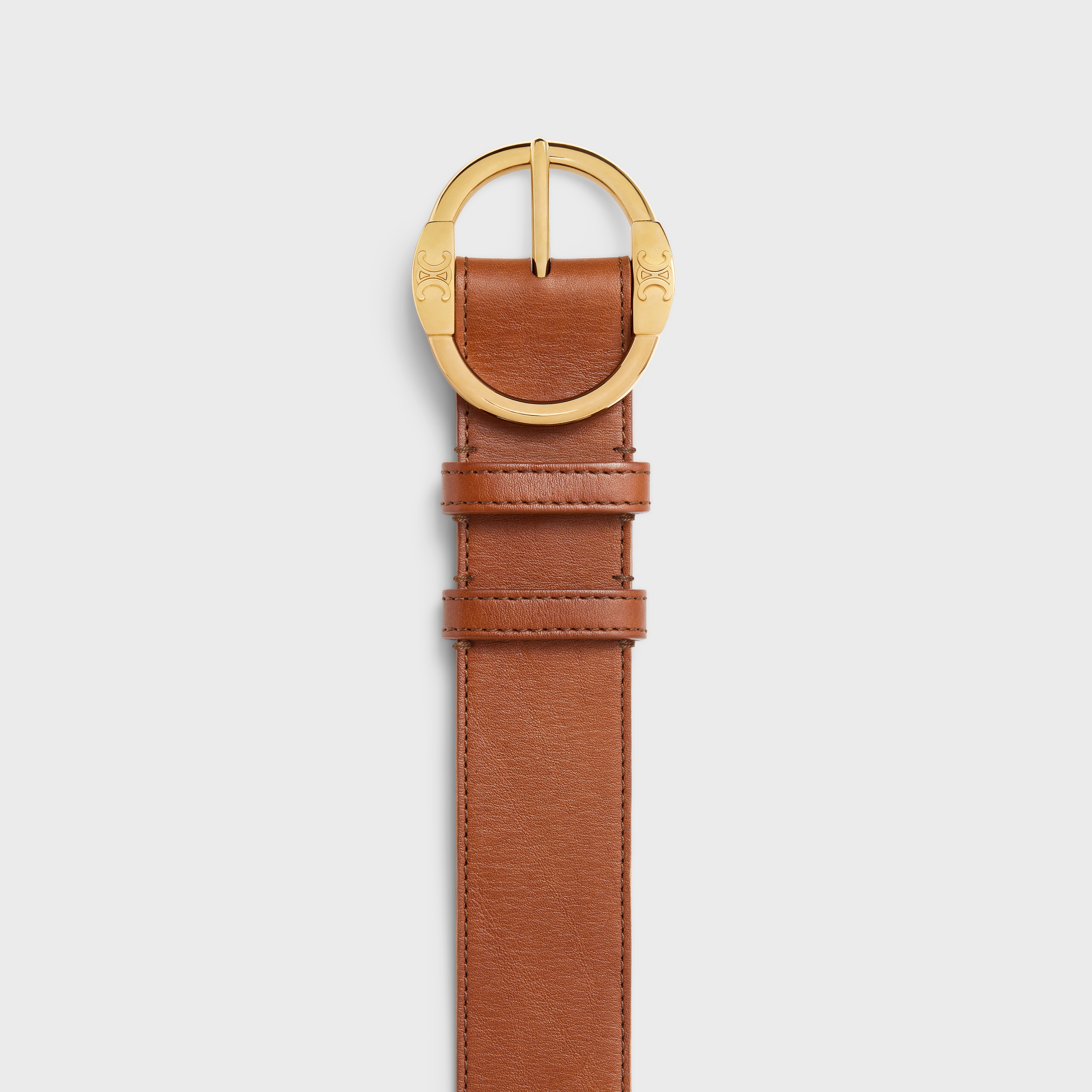 LARGE 35MM TWIN TRIOMPHE BELT in VINTAGE CALFSKIN - 2