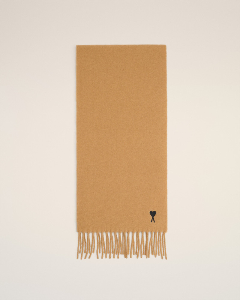 BROWN WOOL AMI DE COEUR SCARF 1