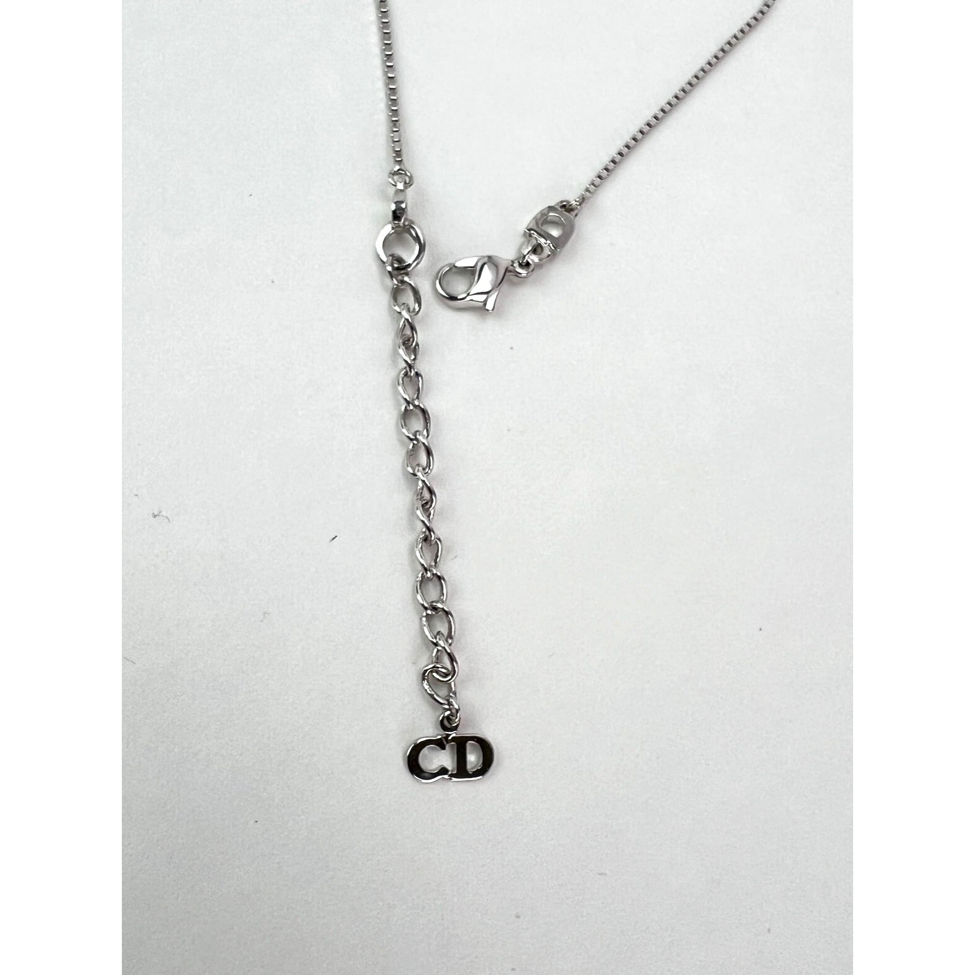 Christian Dior Multi Star Adjustable Silver Finish Necklace - 10