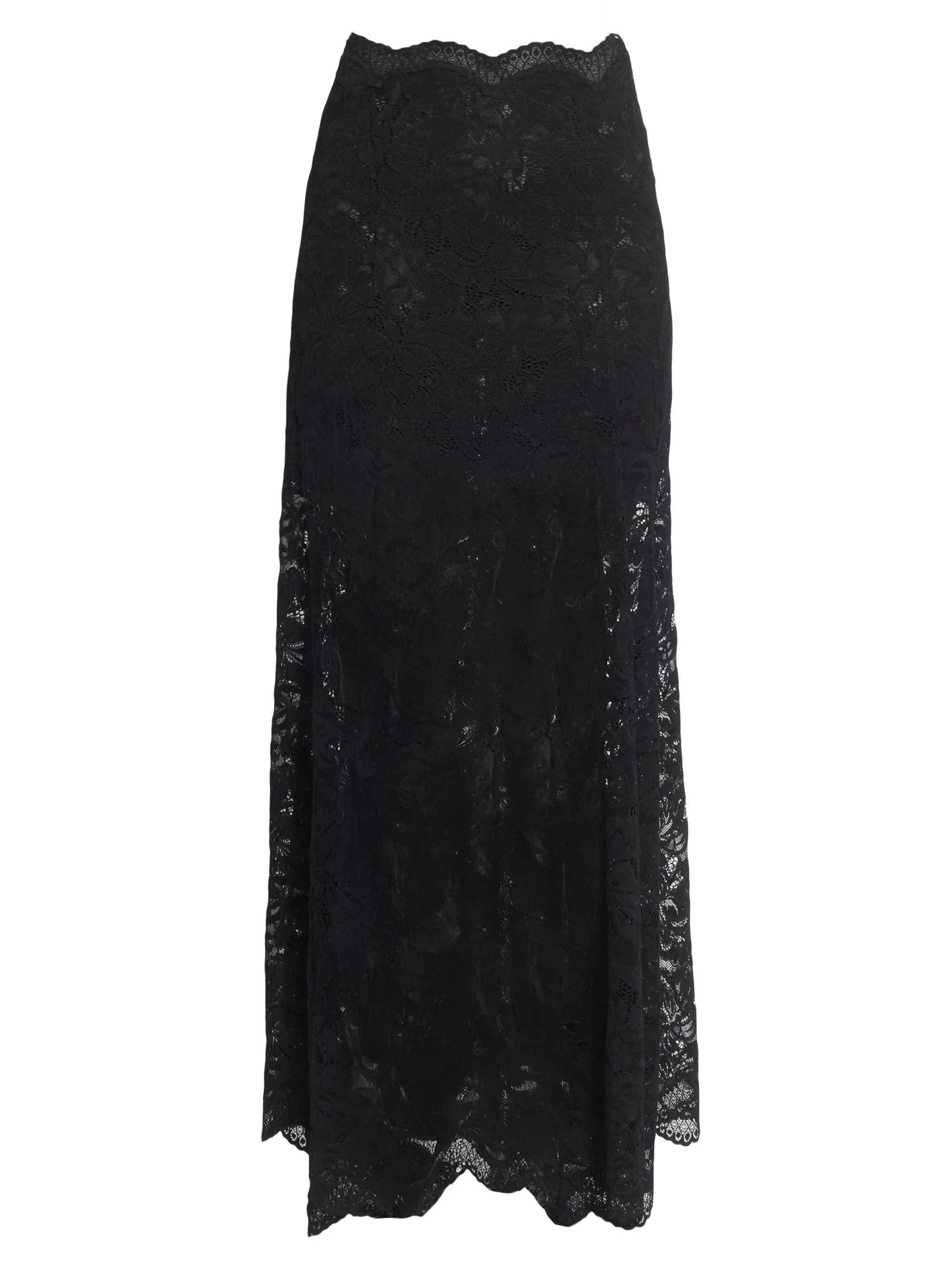 Women's Lace Maxi Skirt - Black - 1