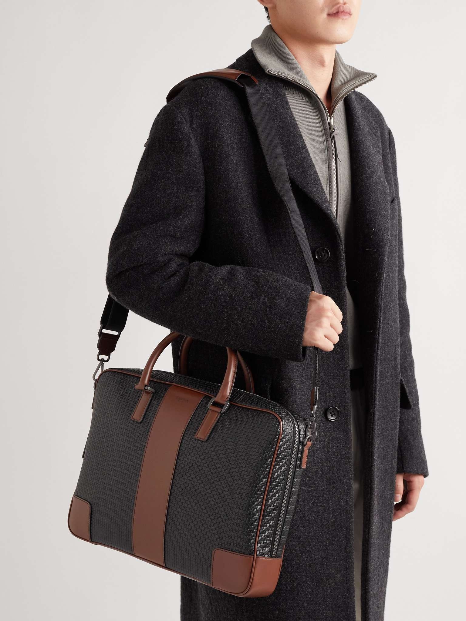 Stepan Leather-Trimmed Monogrammed Coated-Canvas Briefcase - 6