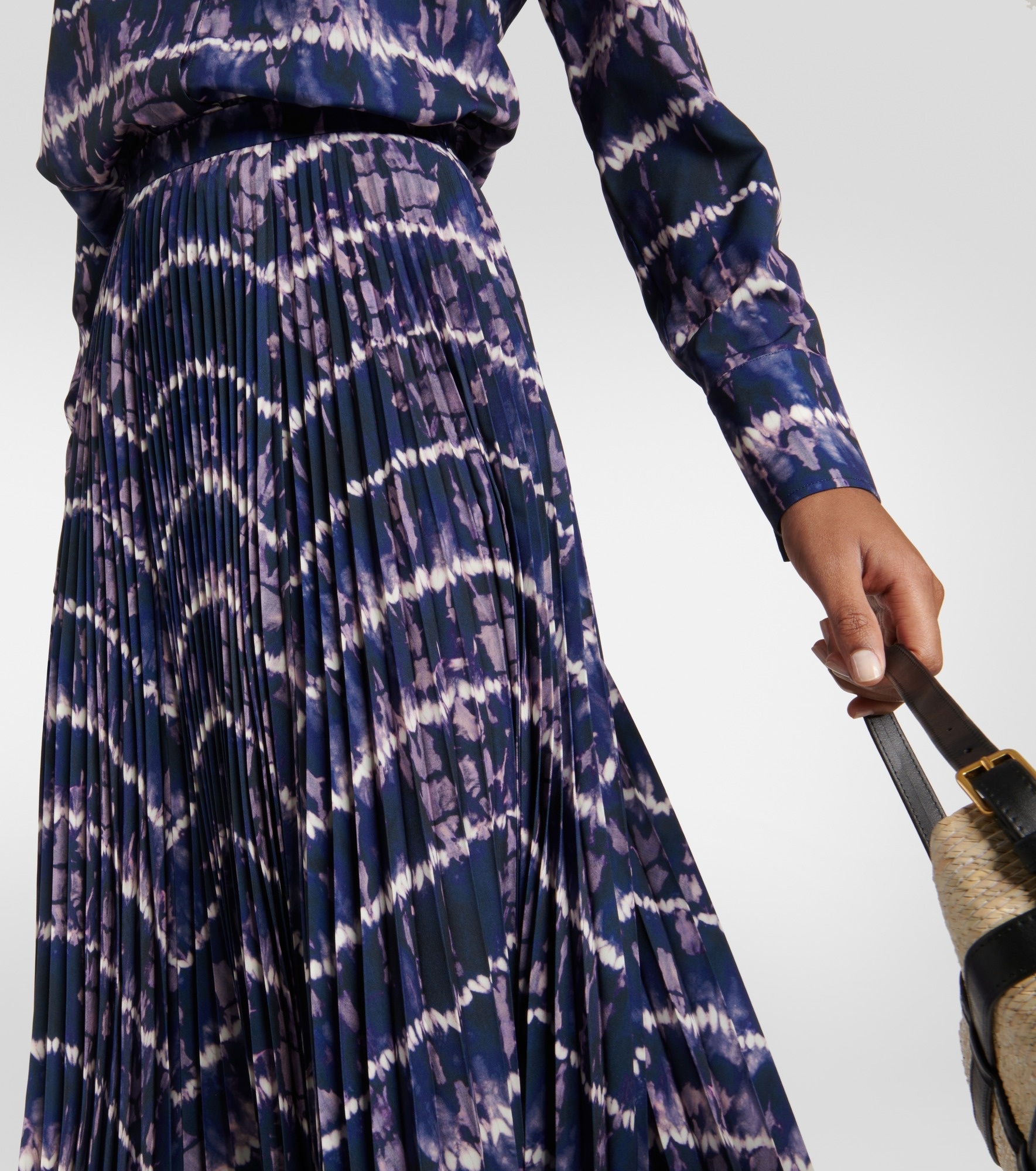 Sif printed pleated maxi skirt - 4