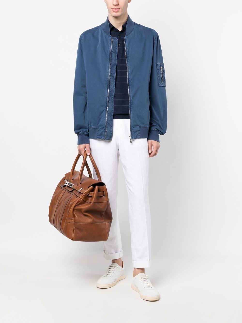 fine-knit long-sleeve polo jumper - 2