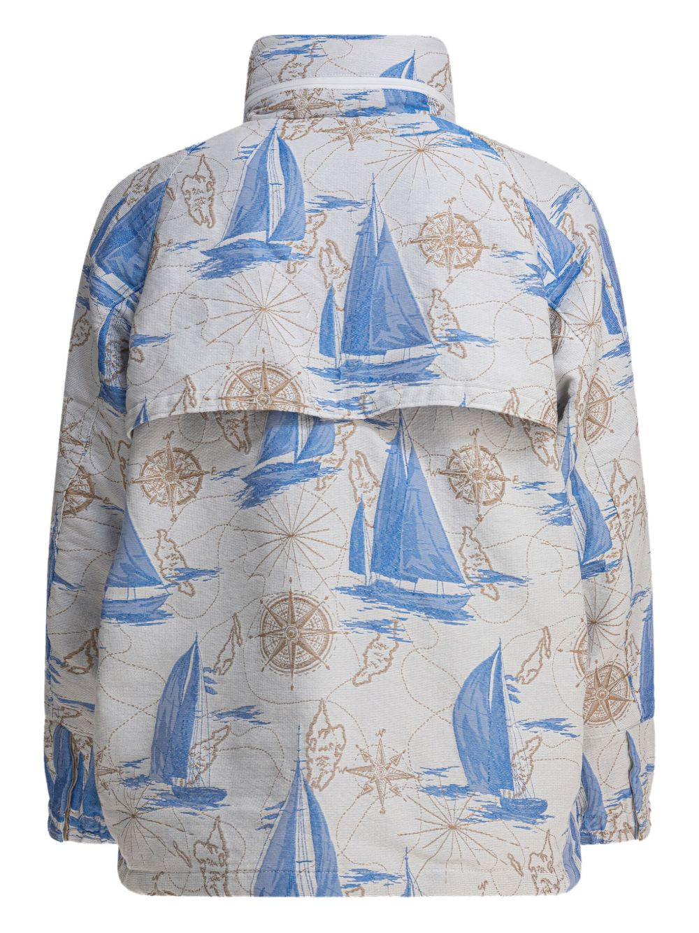 nautical-print hooded jacket - 2